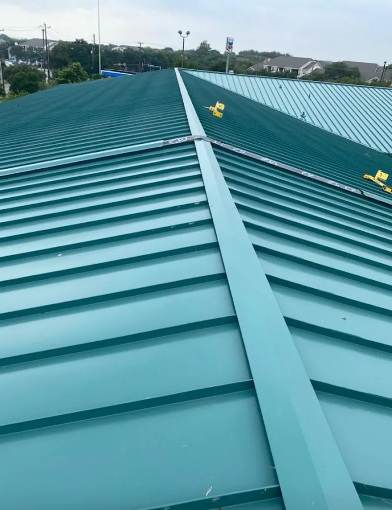Green commercial metal roof ridge and valley for Metal Roof Repair in Bluffton